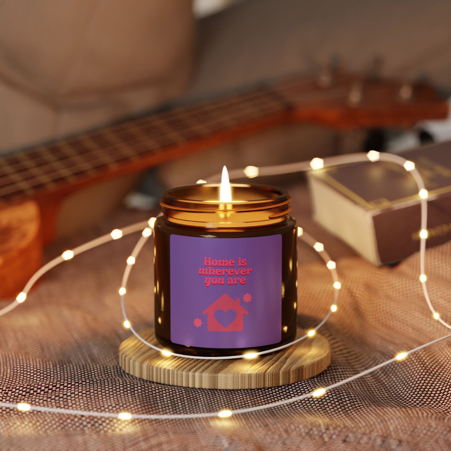 Valentine Love Scented Soy Candle — Amber Jar (Multi-Size)