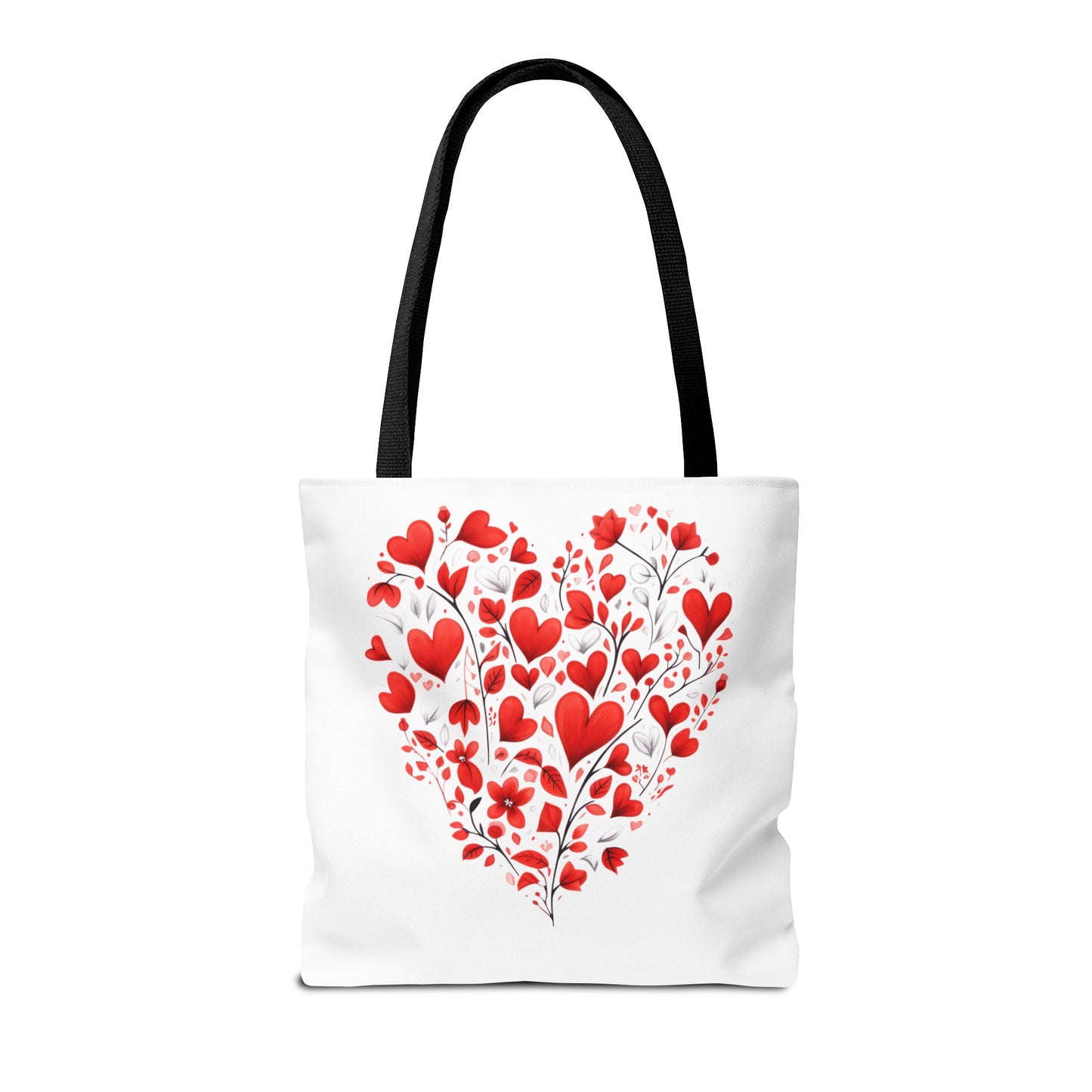 Heart Floral Tote Bag – Romantic Valentine’s Day Canvas Shopper