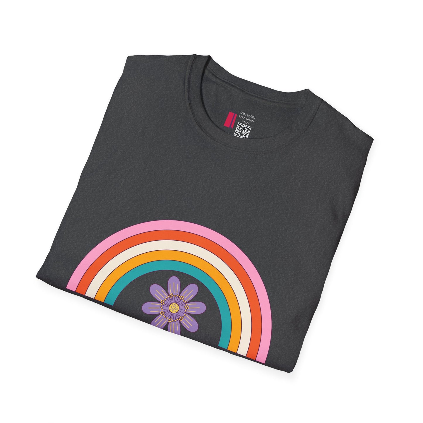 Sunshine Retro Rainbow T-Shirt — Vintage Flower Graphic Tee