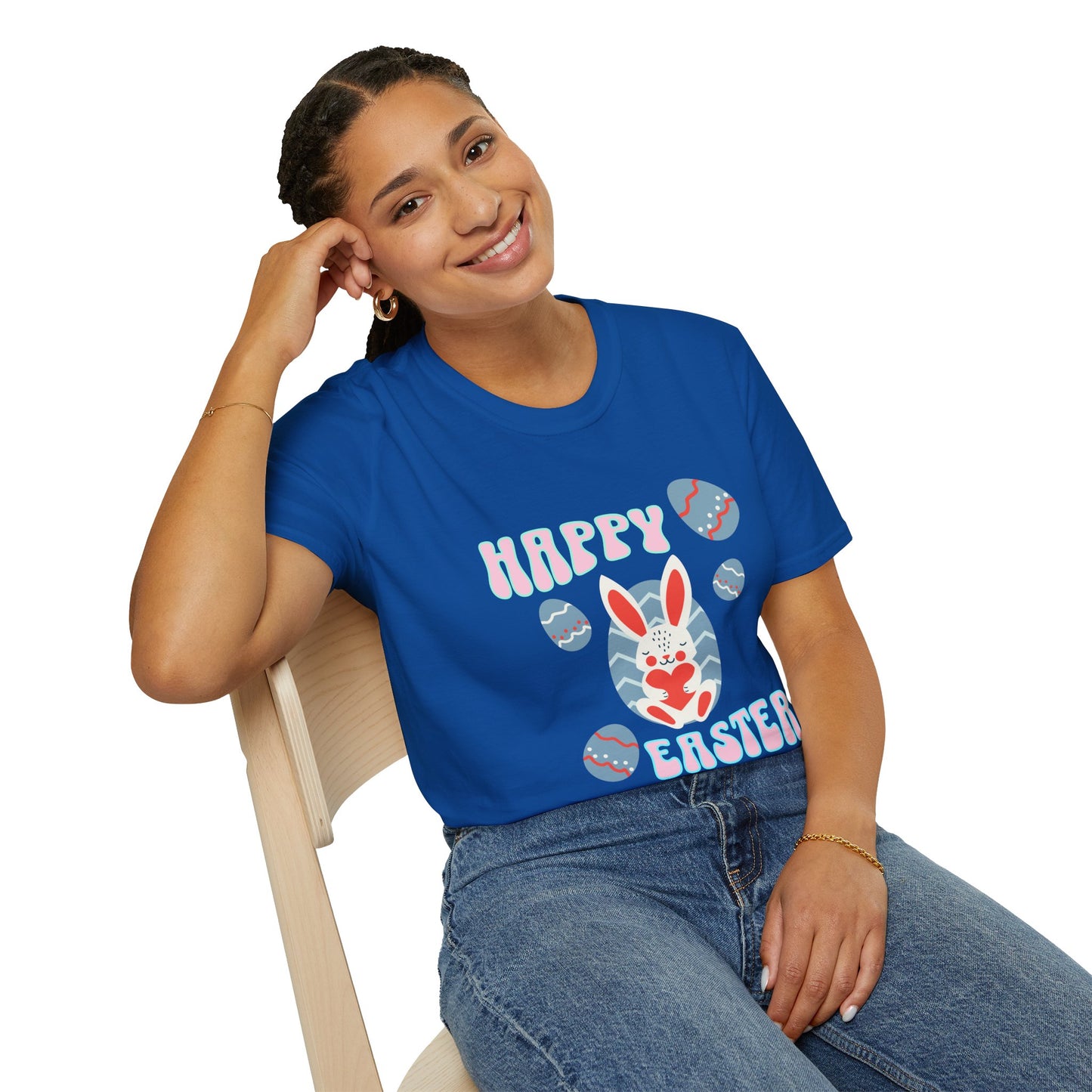 Happy Easter Bunny T-Shirt — Cute Pastel Easter Eggs Design