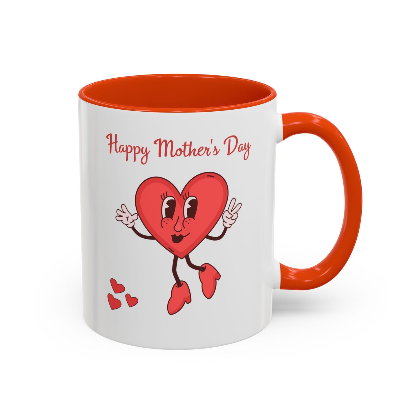 Happy Mother's Day Heart Mug — Cute Retro Heart Mom Coffee Cup (11oz, 15oz)
