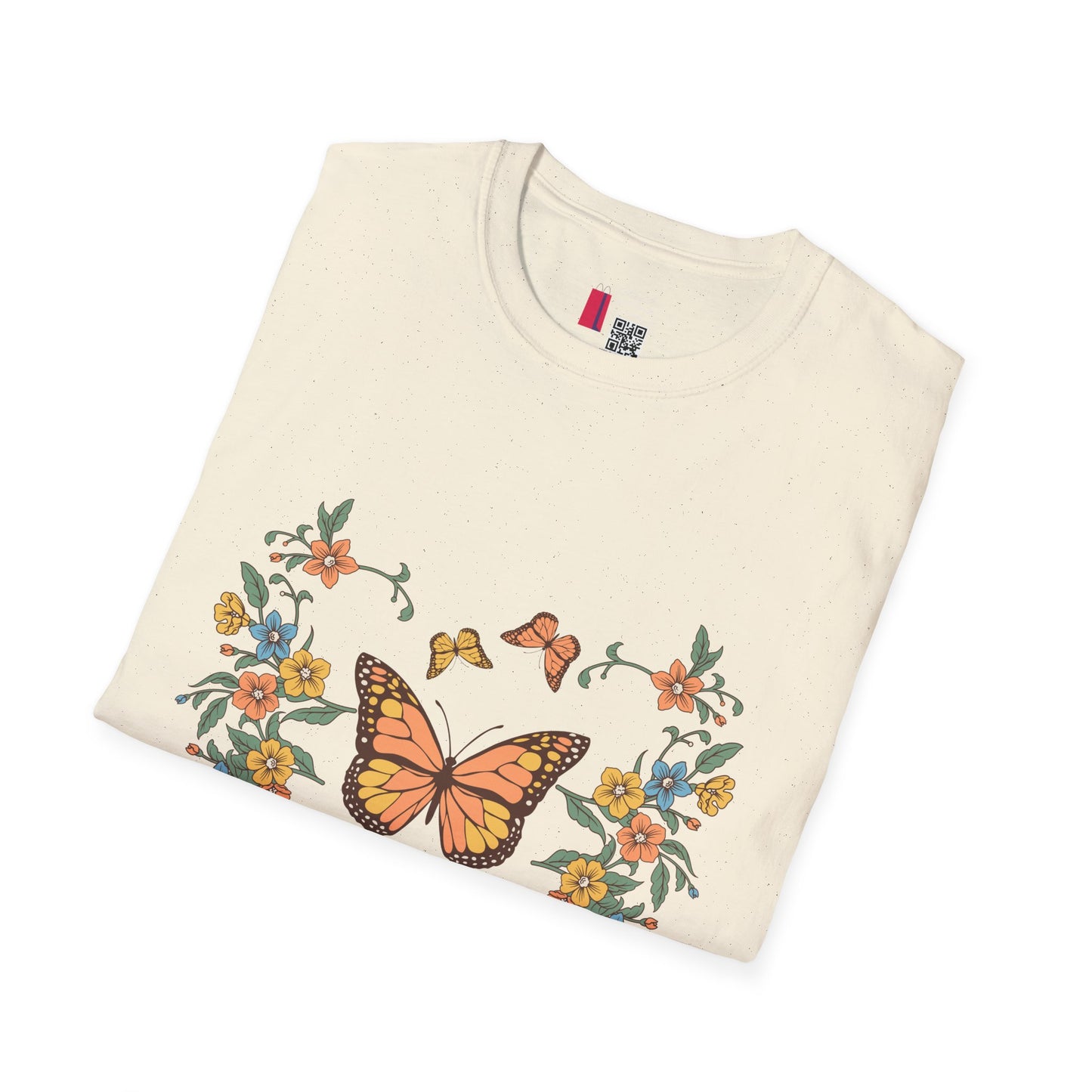 Monarch Butterfly Floral Tee — Vintage Botanical Butterfly T-Shirt
