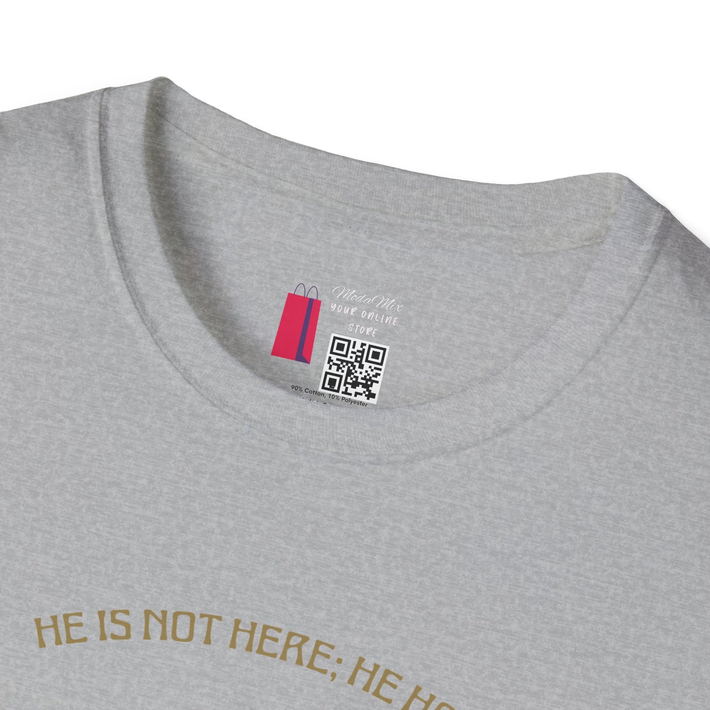 Christian Risen Cross T-Shirt — "He Is Not Here, He’s Risen" Easter Tee