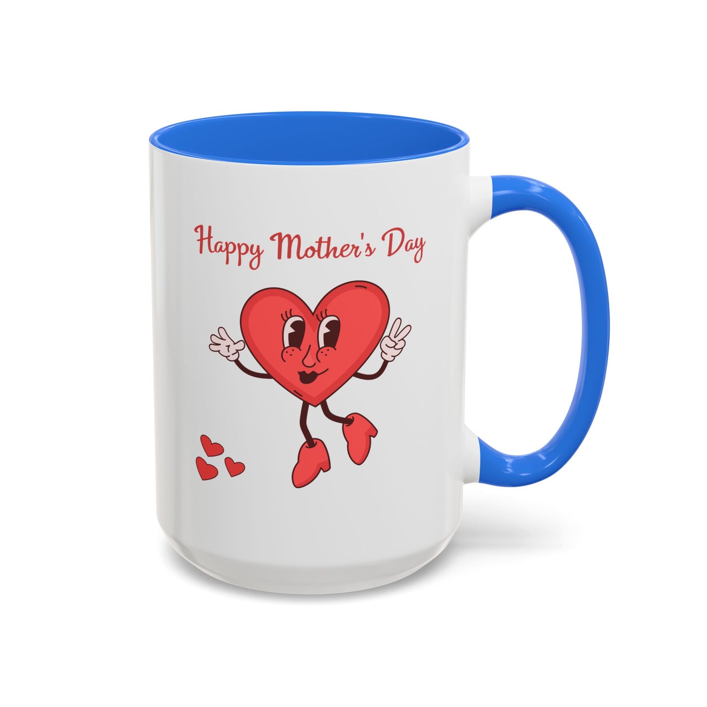 Happy Mother's Day Heart Mug — Cute Retro Heart Mom Coffee Cup (11oz, 15oz)