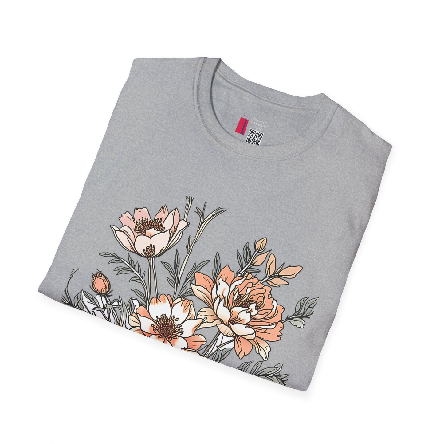 Floral Bouquet Tee - Vintage Peach Botanical T-Shirt