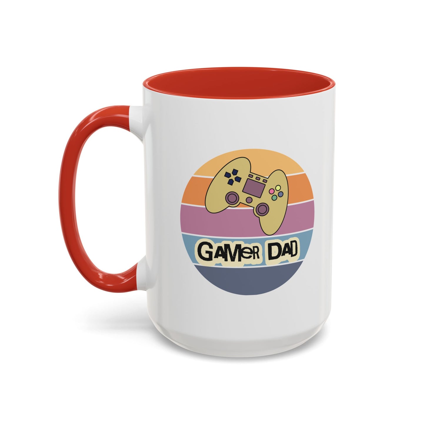 Gamer Dad Coffee Mug — Retro Controller Accent Mug (11/15 oz)