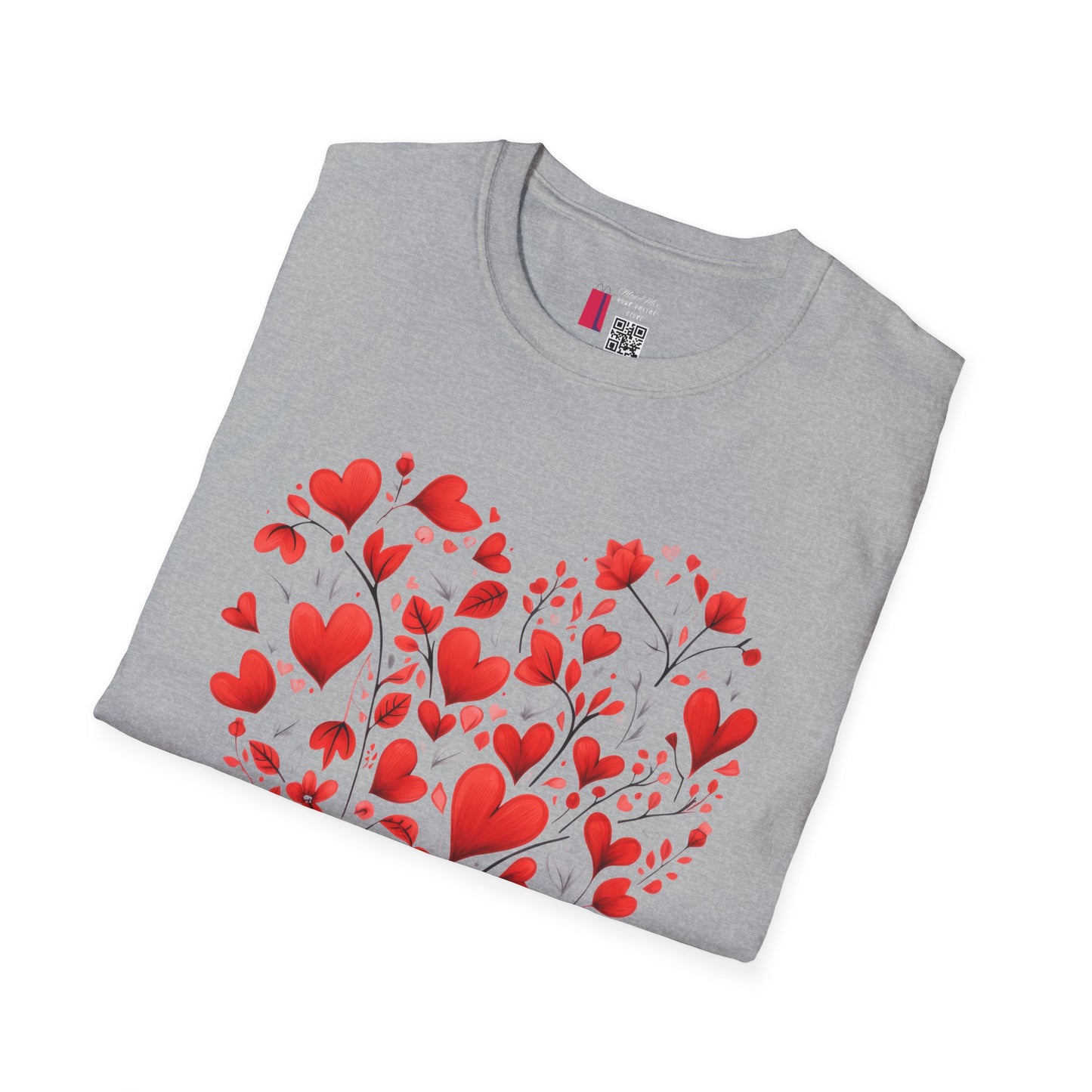 Heart Floral T-Shirt — Red Heart Bouquet Valentine's Tee