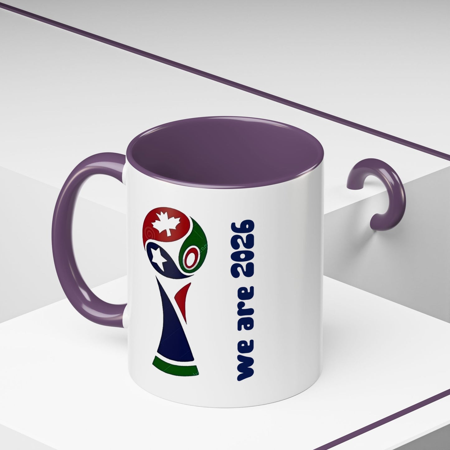 World Cup 2026 Accent Coffee Mug — 'We Are 2026' Soccer Fan Gift