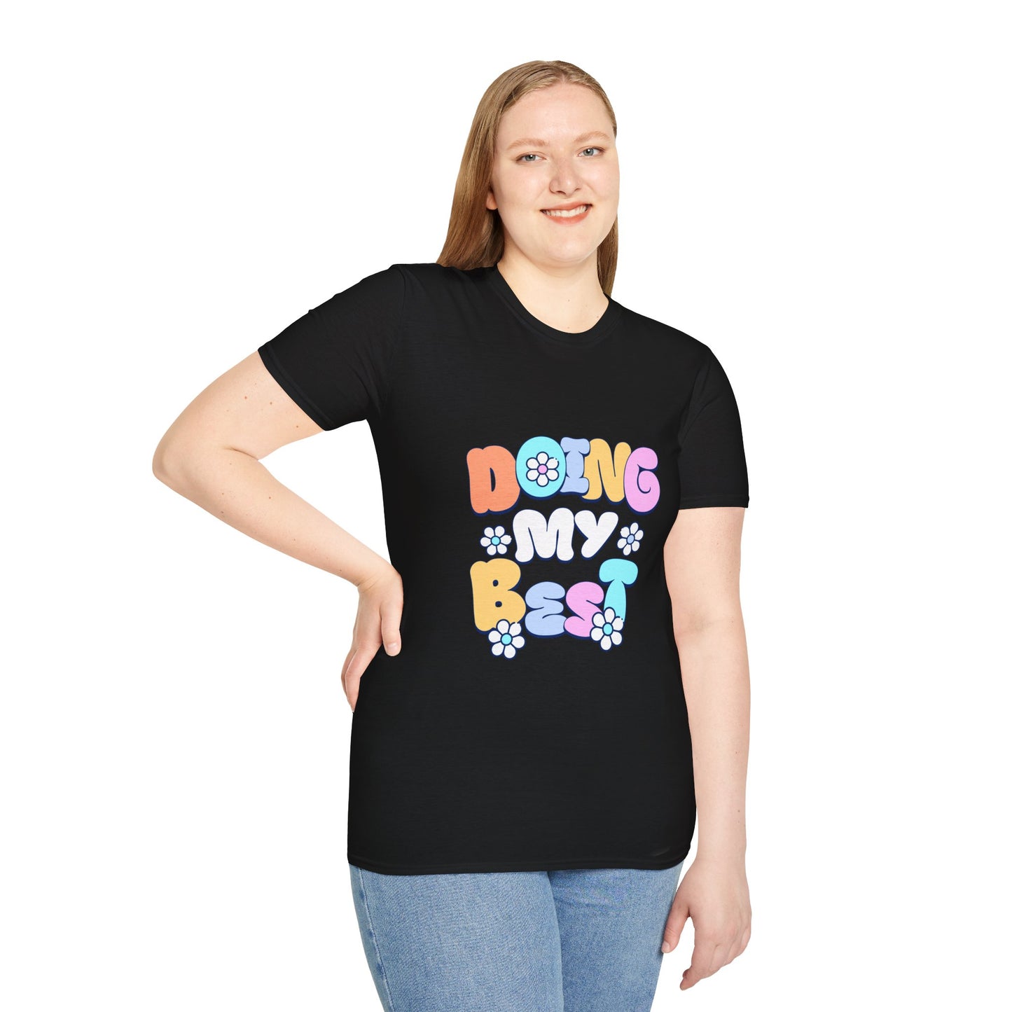 Retro Floral "Doing My Best" T-Shirt