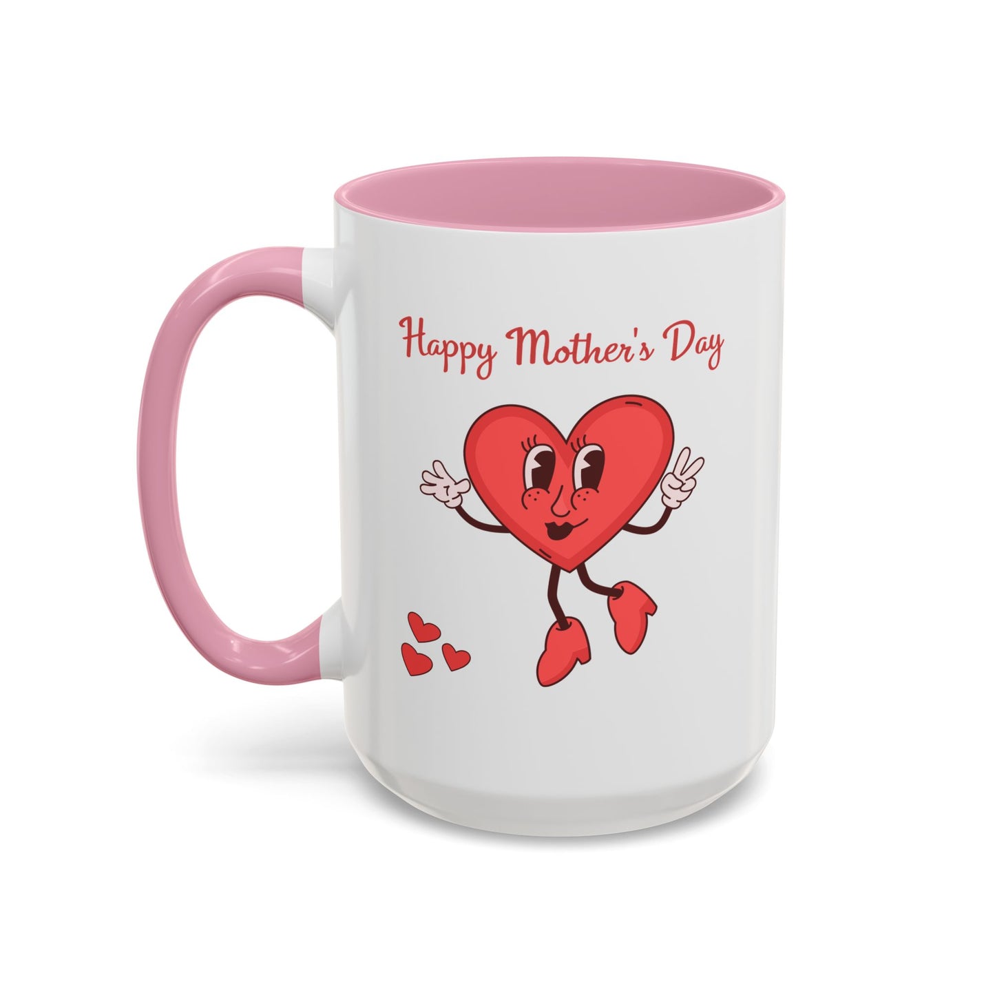 Happy Mother's Day Heart Mug — Cute Retro Heart Mom Coffee Cup (11oz, 15oz)