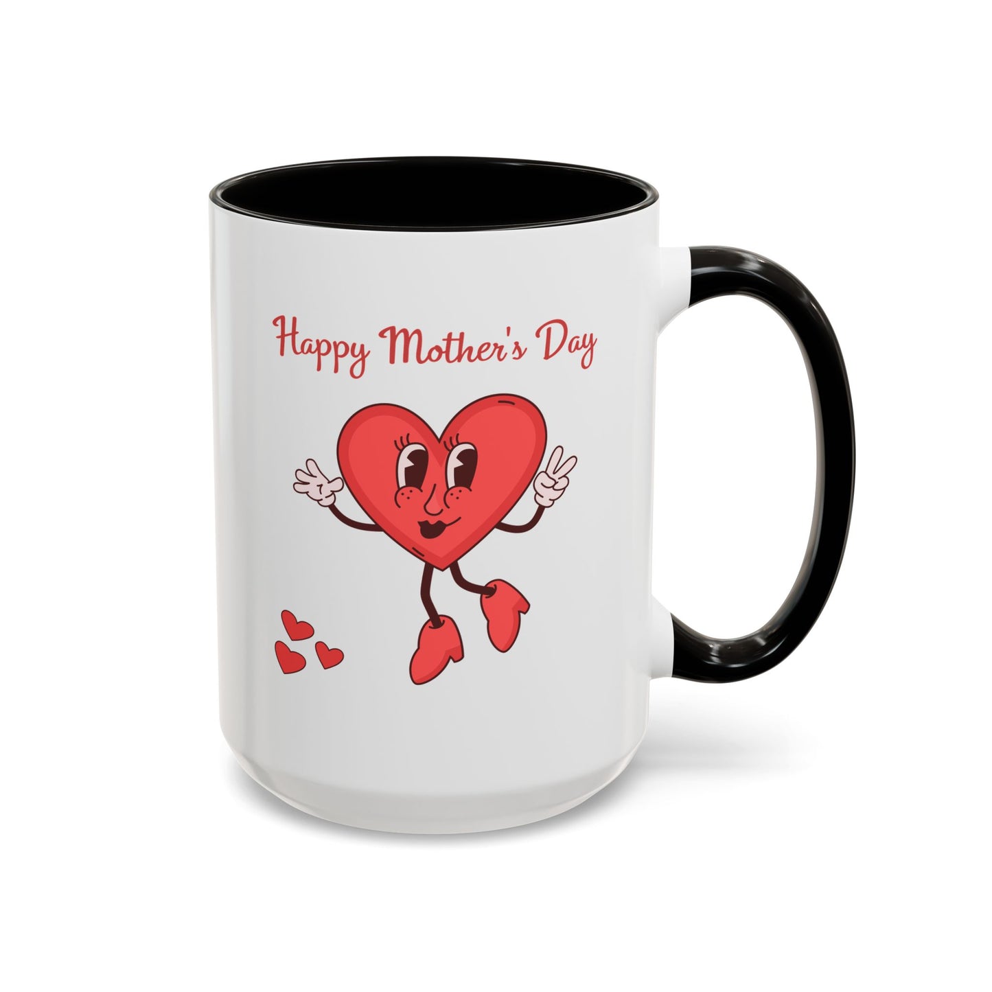 Happy Mother's Day Heart Mug — Cute Retro Heart Mom Coffee Cup (11oz, 15oz)