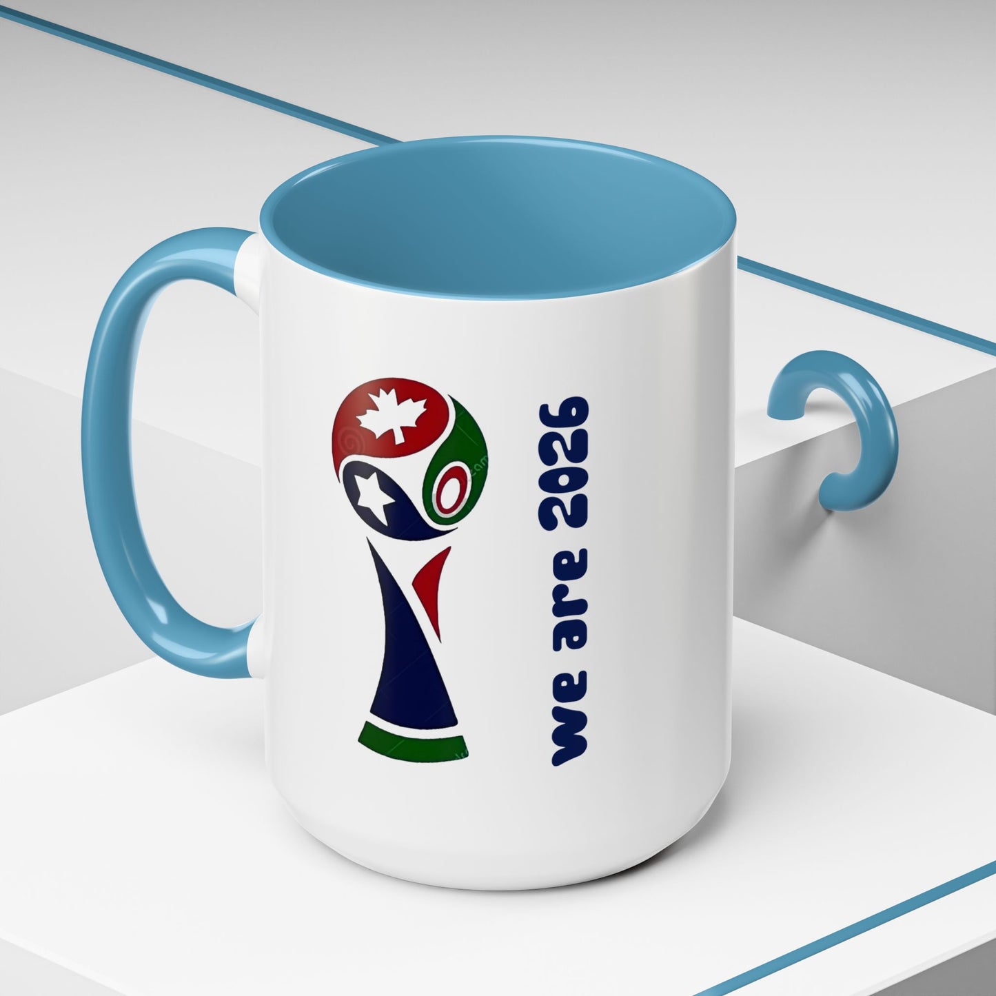 World Cup 2026 Accent Coffee Mug — 'We Are 2026' Soccer Fan Gift