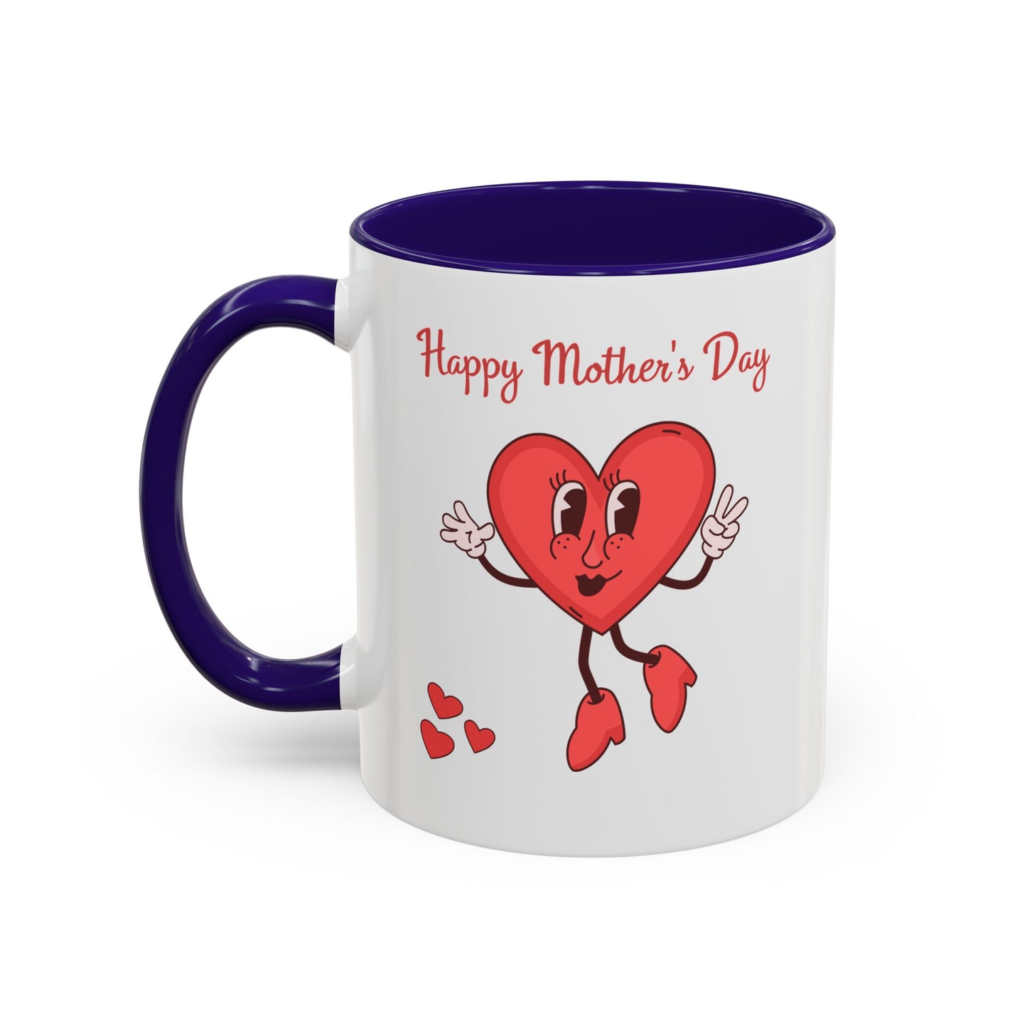 Happy Mother's Day Heart Mug — Cute Retro Heart Mom Coffee Cup (11oz, 15oz)