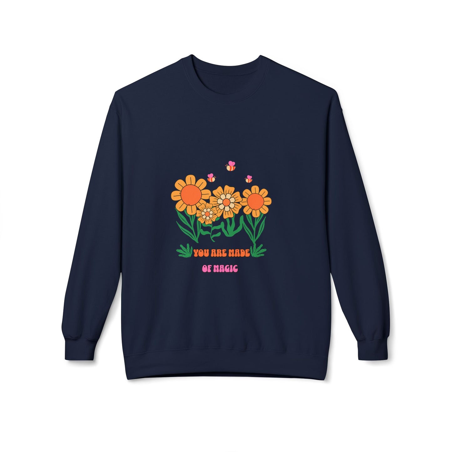 Flower Crewneck Sweatshirt - You Are Made of Stars Floral Graphic
