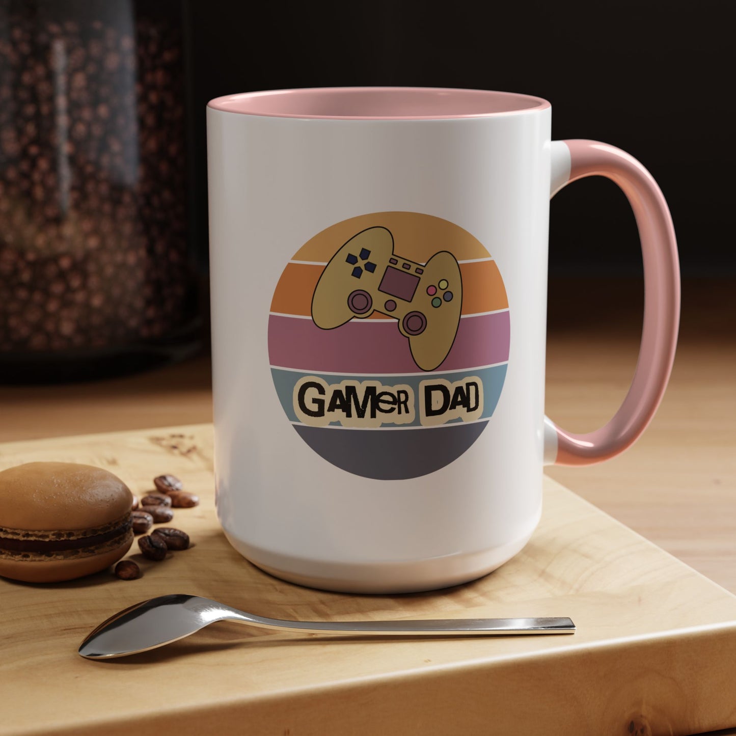 Gamer Dad Coffee Mug — Retro Controller Accent Mug (11/15 oz)