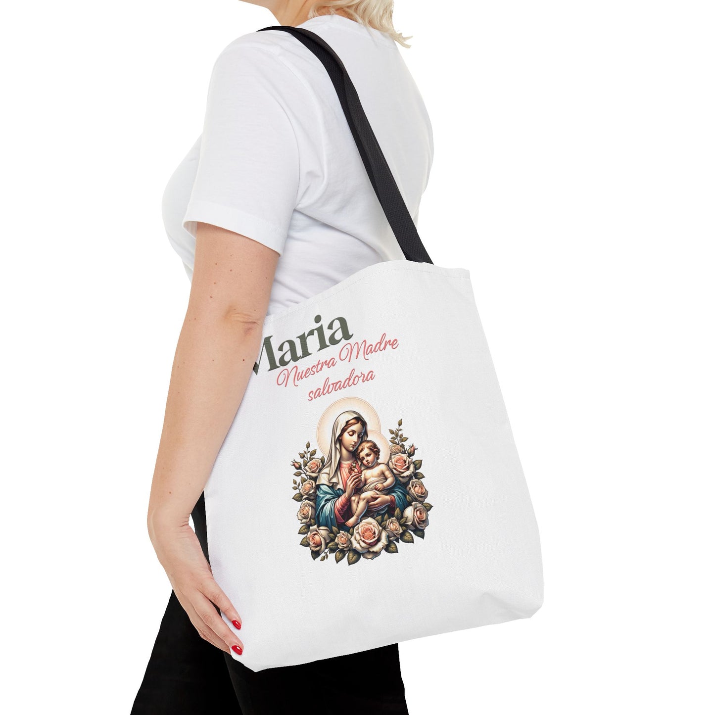 Faith Maria Jesus Tote Bag — Religious Faith All-Over Print Tote