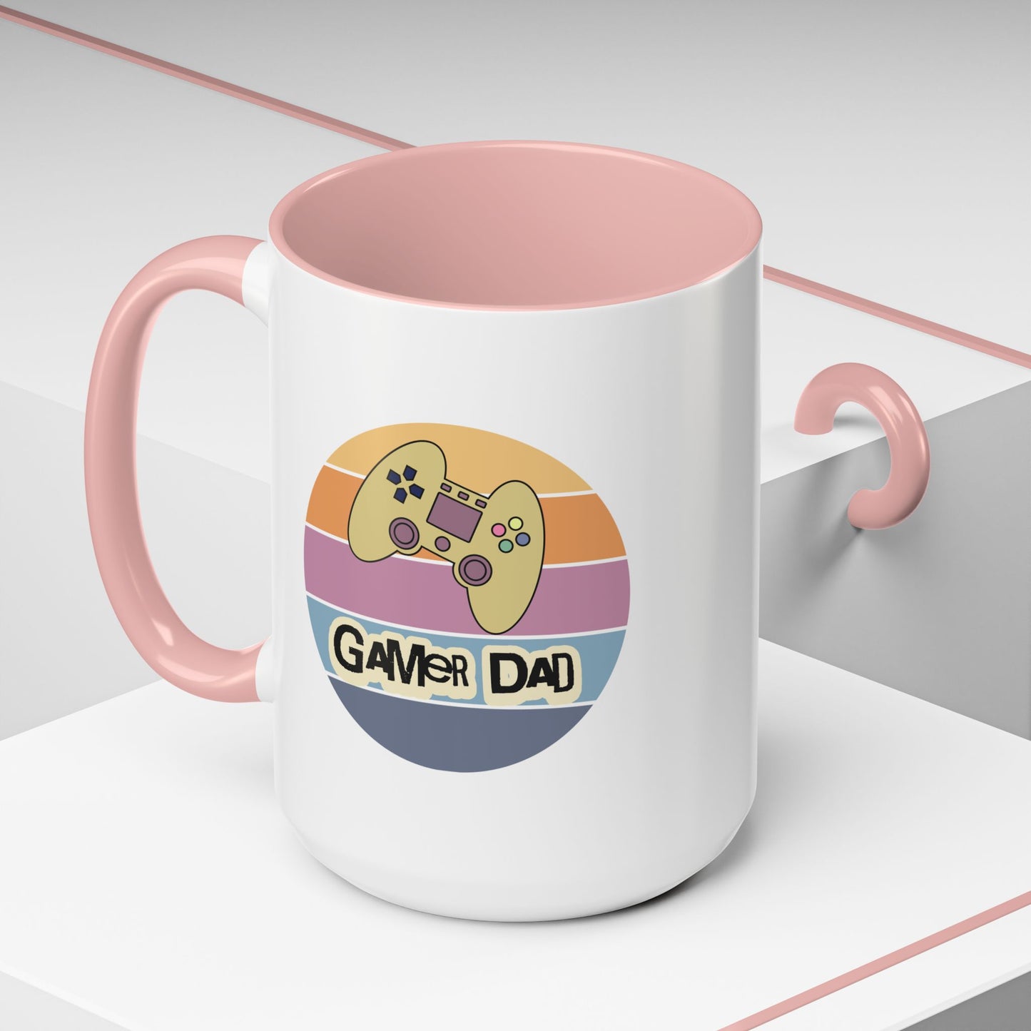 Gamer Dad Coffee Mug — Retro Controller Accent Mug (11/15 oz)