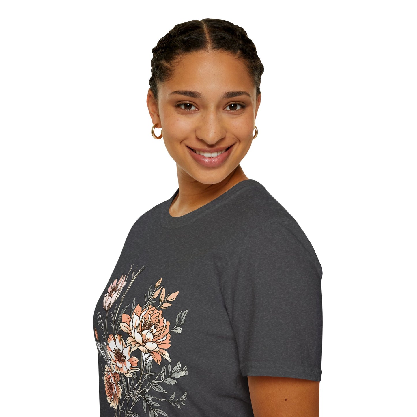 Floral Bouquet Tee - Vintage Peach Botanical T-Shirt