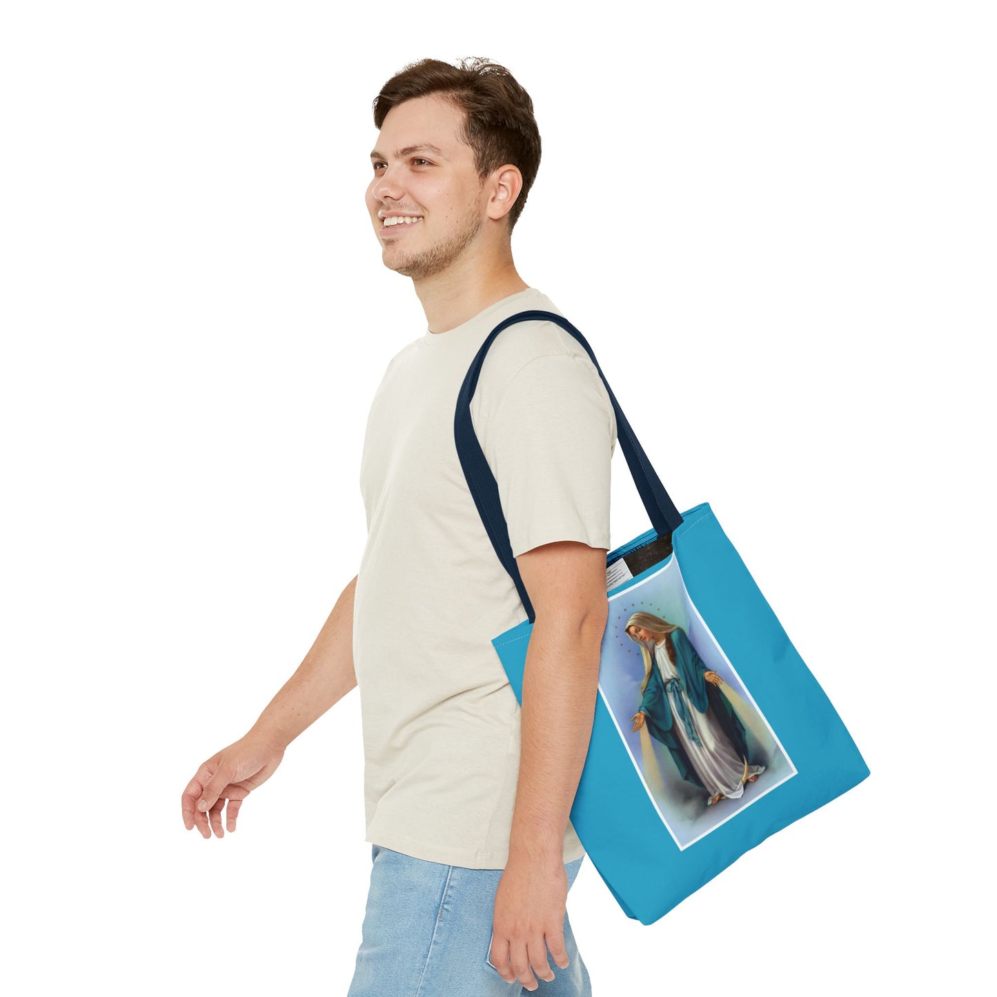 Virgin Mary Religious Tote Bag — Catholic Madonna AOP Shoulder Tote