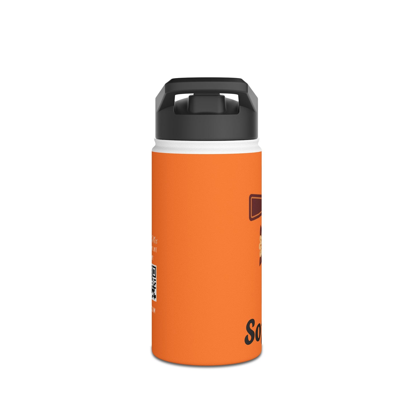 Personalized Orange Travel Water Bottle — Custom Name Stainless Steel Bottle