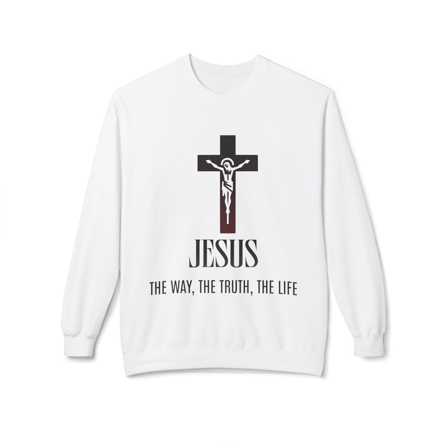 Jesus Cross Crewneck Sweatshirt — "Jesus: The Way, The Truth, The Life" Christian Pullover