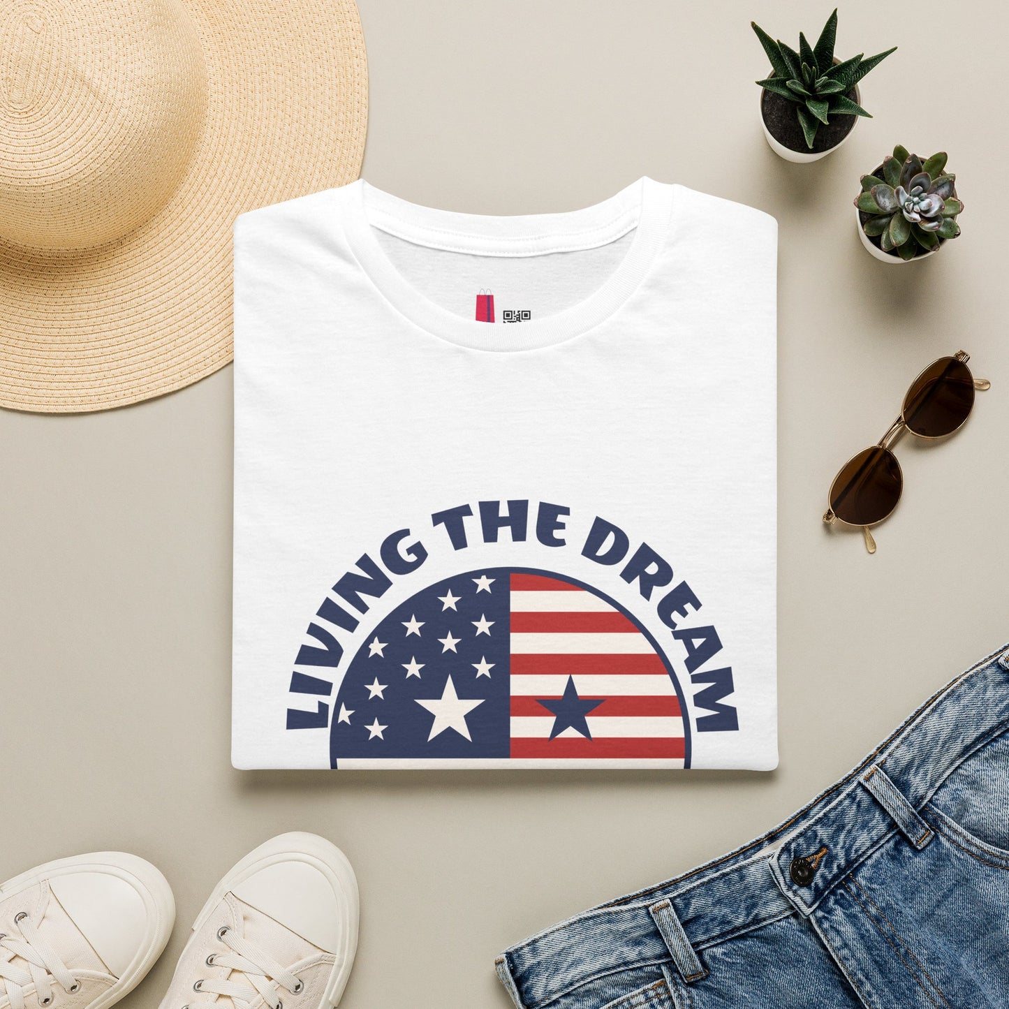 Living the Dream American Flag T-Shirt