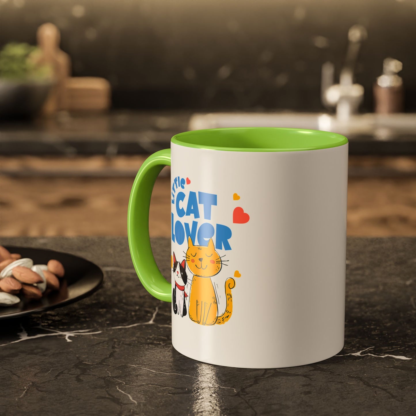 Cat Lover Mug — Colorful 11oz/15oz Ceramic Coffee Cup (Little Cat Lover Design)