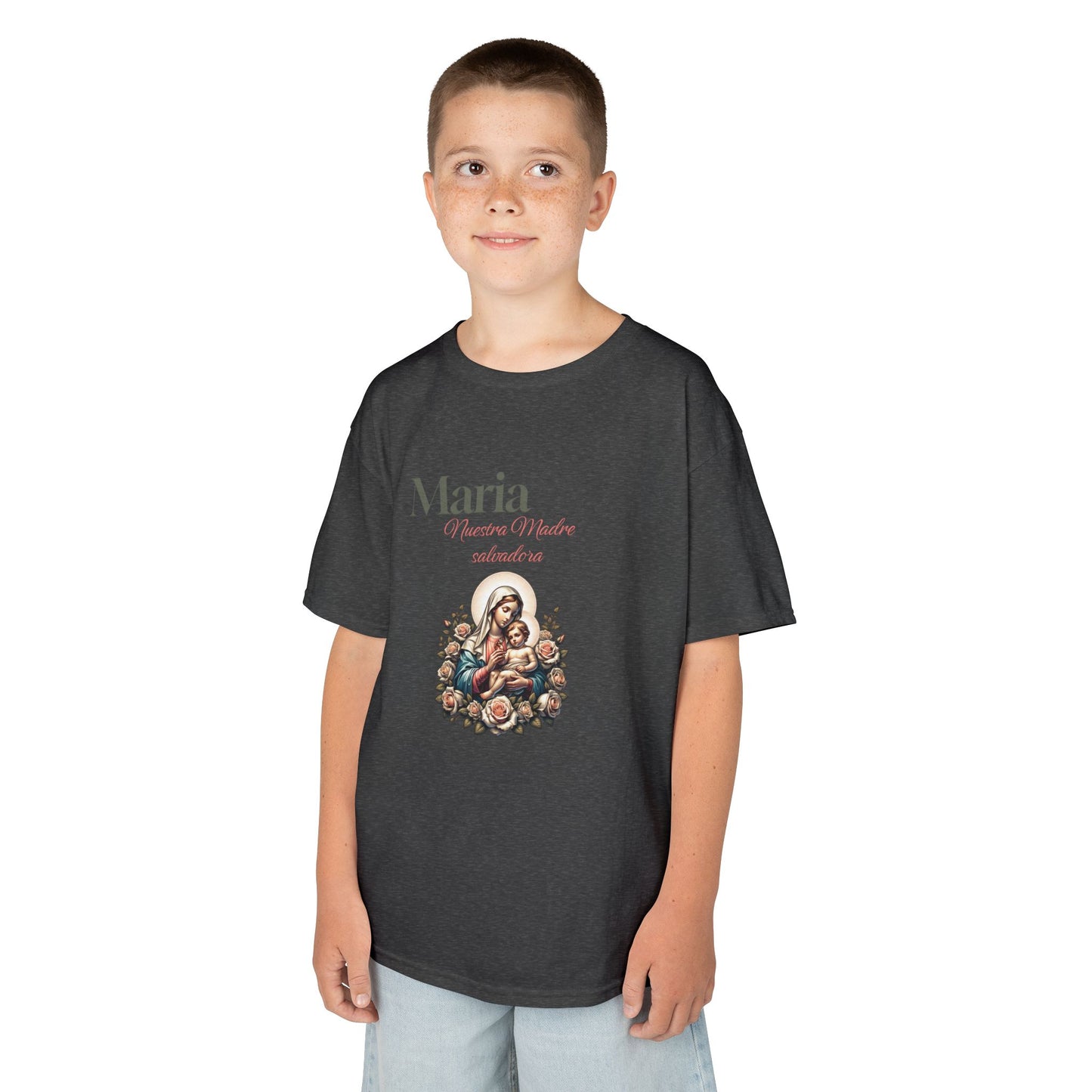 Kids Maria Virgen Faith T-Shirt — Religious Catholic Children's Tee
