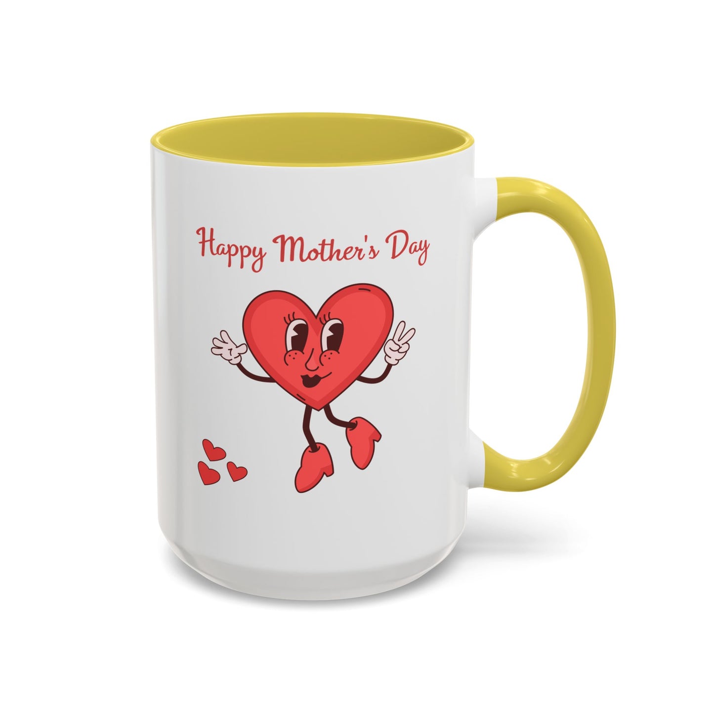 Happy Mother's Day Heart Mug — Cute Retro Heart Mom Coffee Cup (11oz, 15oz)