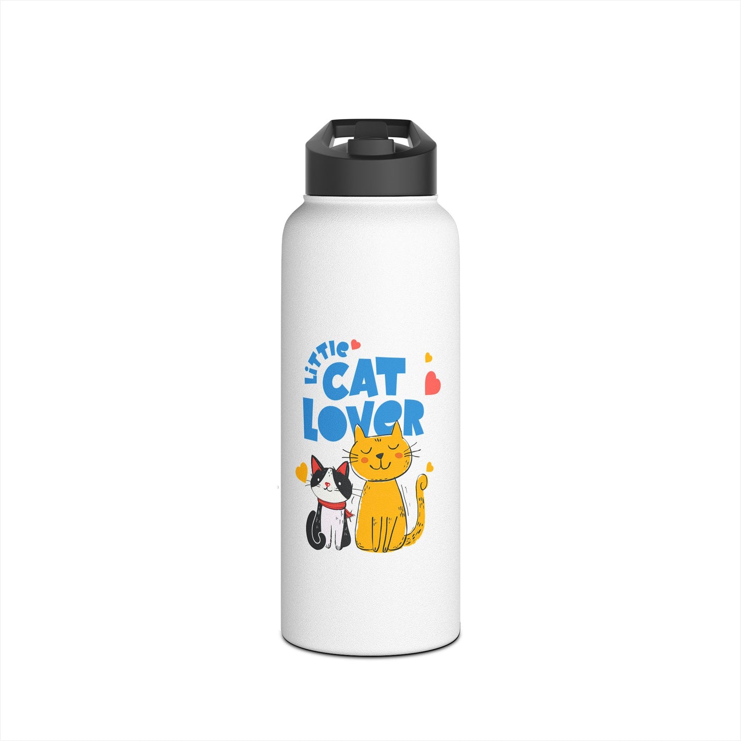 Little Cat Lover Stainless Steel Water Bottle — Cute Cartoon Cat Travel Bottle