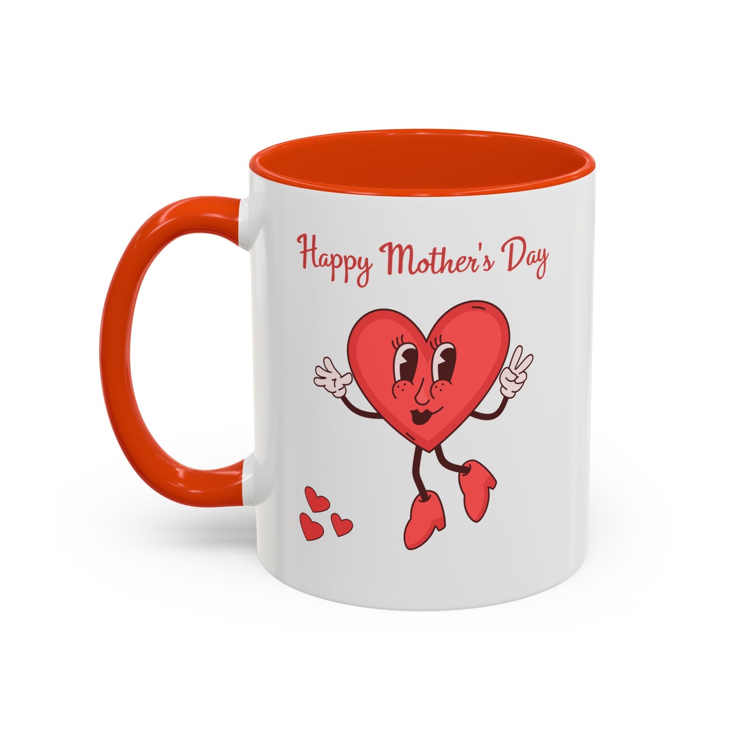 Happy Mother's Day Heart Mug — Cute Retro Heart Mom Coffee Cup (11oz, 15oz)