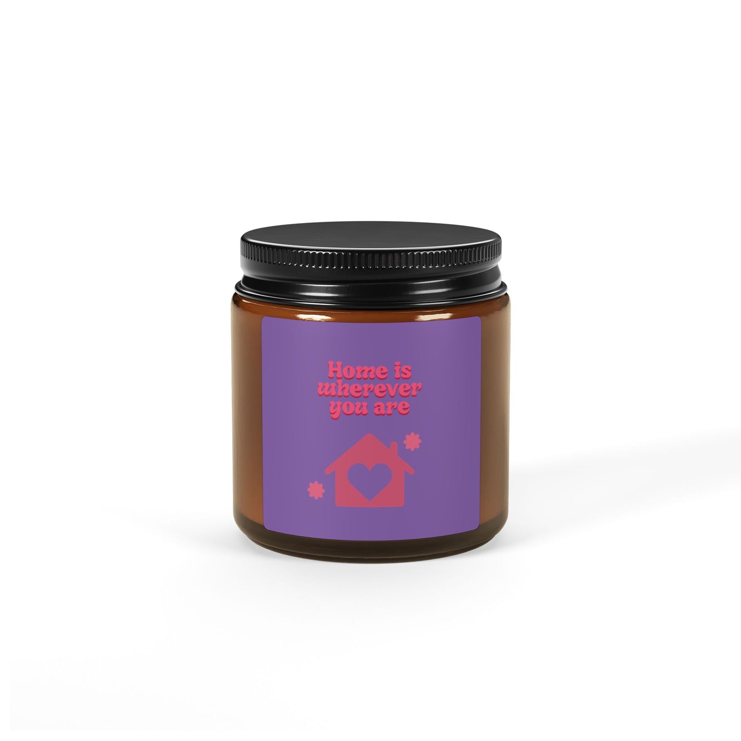 Valentine Love Scented Soy Candle — Amber Jar (Multi-Size)