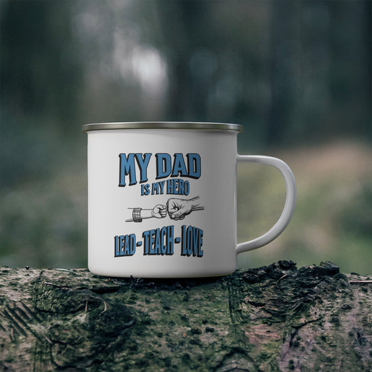 Mug for Hero Dad - Happy Father's Day Enamel Camping Mug
