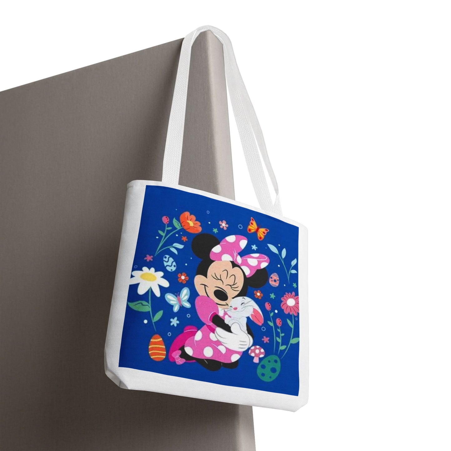 Floral Minnie Bunny Tote Bag — Cute Easter Canvas Carryall
