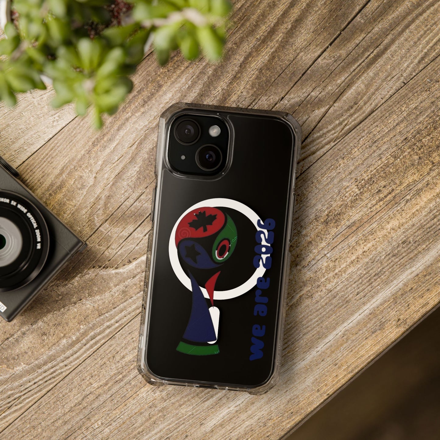 2026 World Cup Clear Magnetic Phone Case — "We Are 2026" Abstract Globe Design