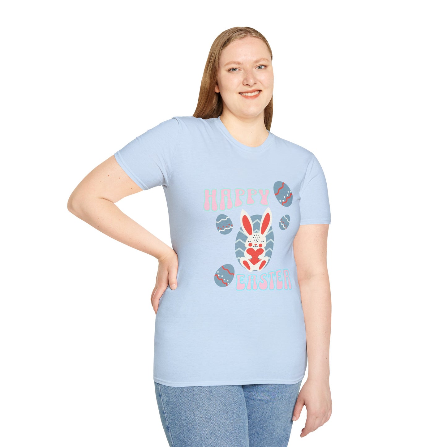 Happy Easter Bunny T-Shirt — Cute Pastel Easter Eggs Design
