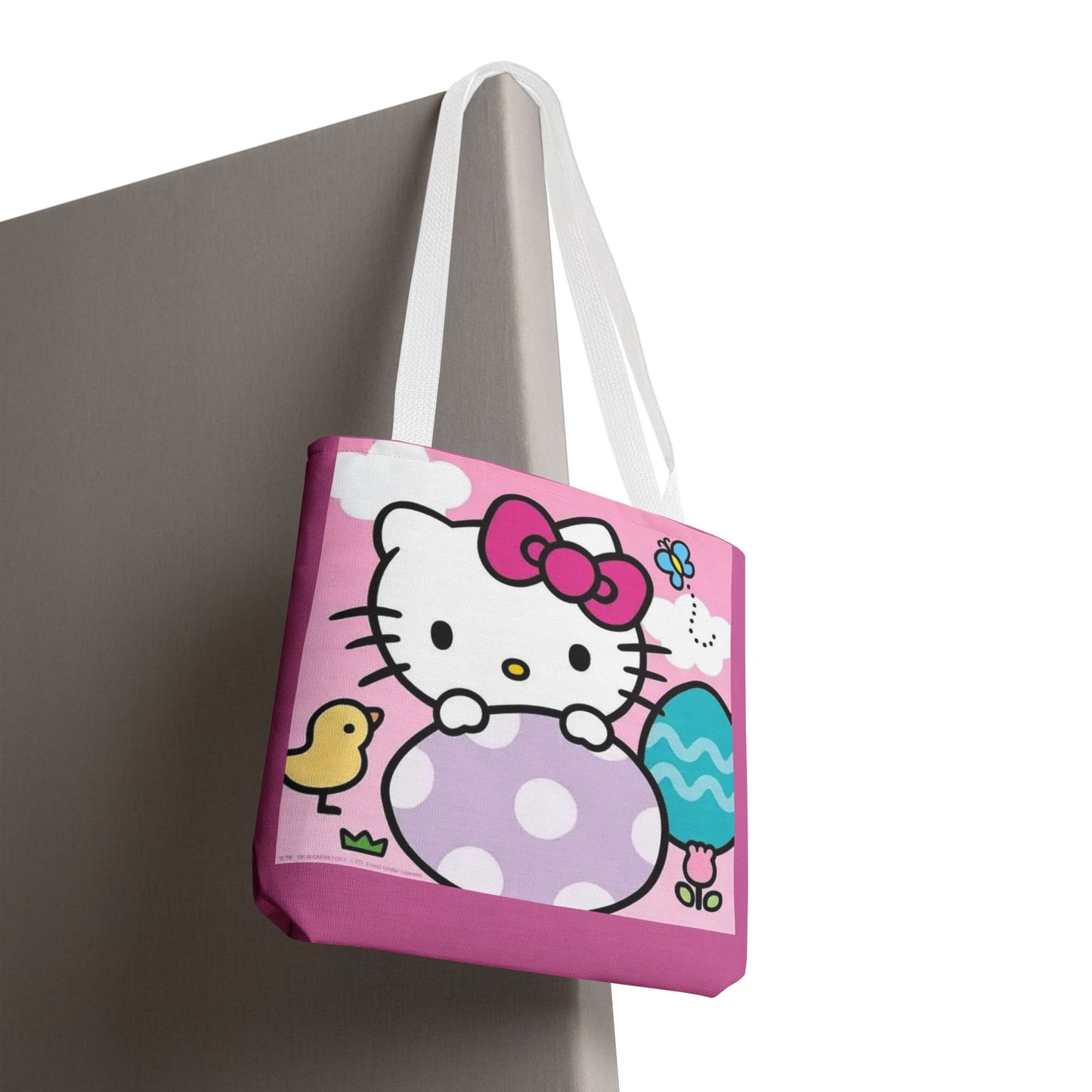 Hello Kitty Easter Tote Bag — Cute Pink Bunny & Egg Spring Shopper