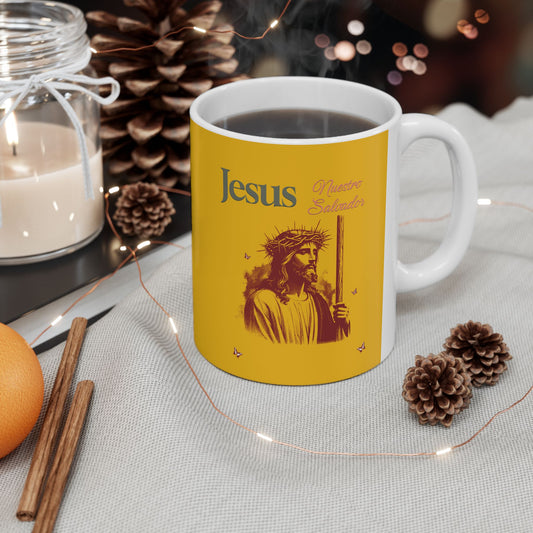 Jesus Loves Me Yellow Inspirational Ceramic Mug (11oz, 15oz)
