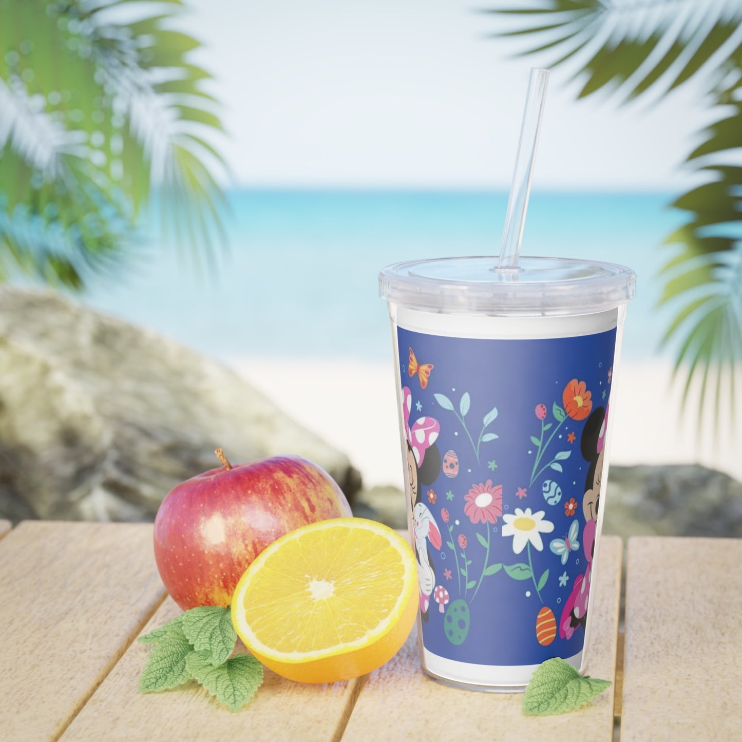 Minnie Mouse Easter Floral Tumbler with Straw
