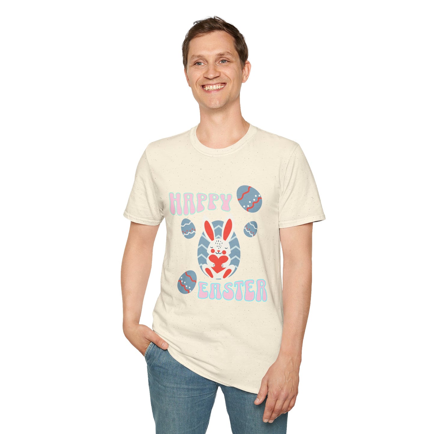 Happy Easter Bunny T-Shirt — Cute Pastel Easter Eggs Design