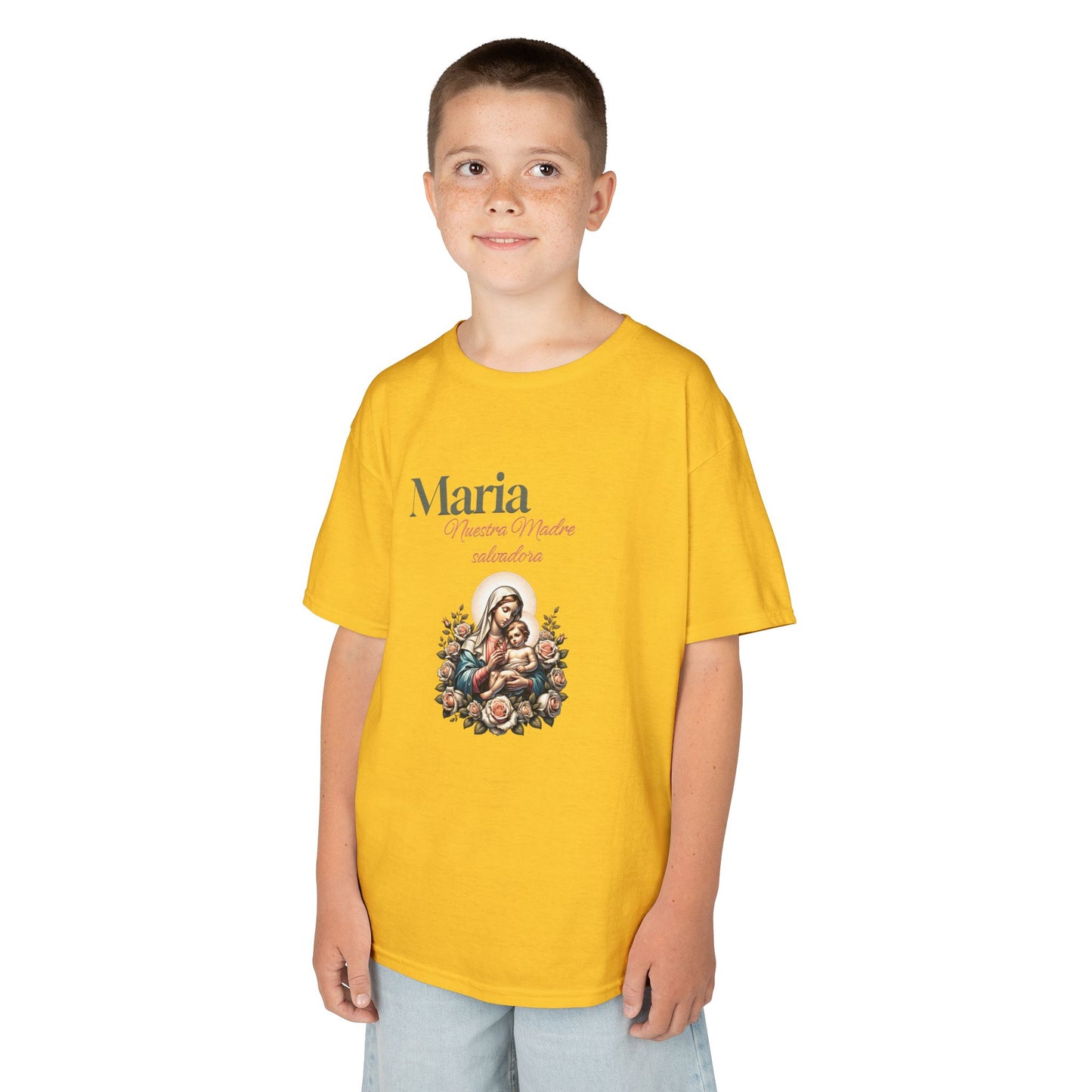 Kids Maria Virgen Faith T-Shirt — Religious Catholic Children's Tee