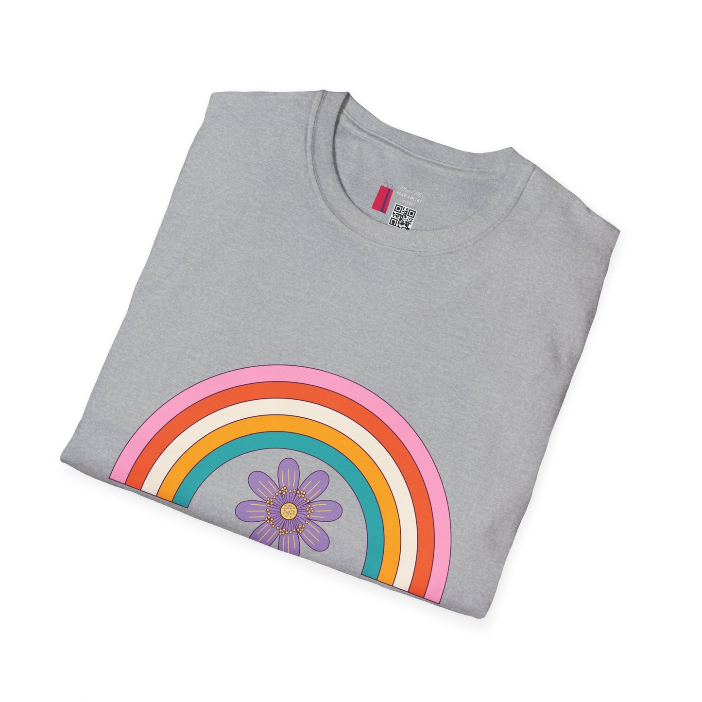 Sunshine Retro Rainbow T-Shirt — Vintage Flower Graphic Tee