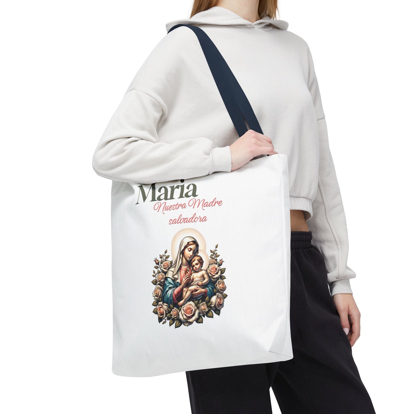 Faith Maria Jesus Tote Bag — Religious Faith All-Over Print Tote