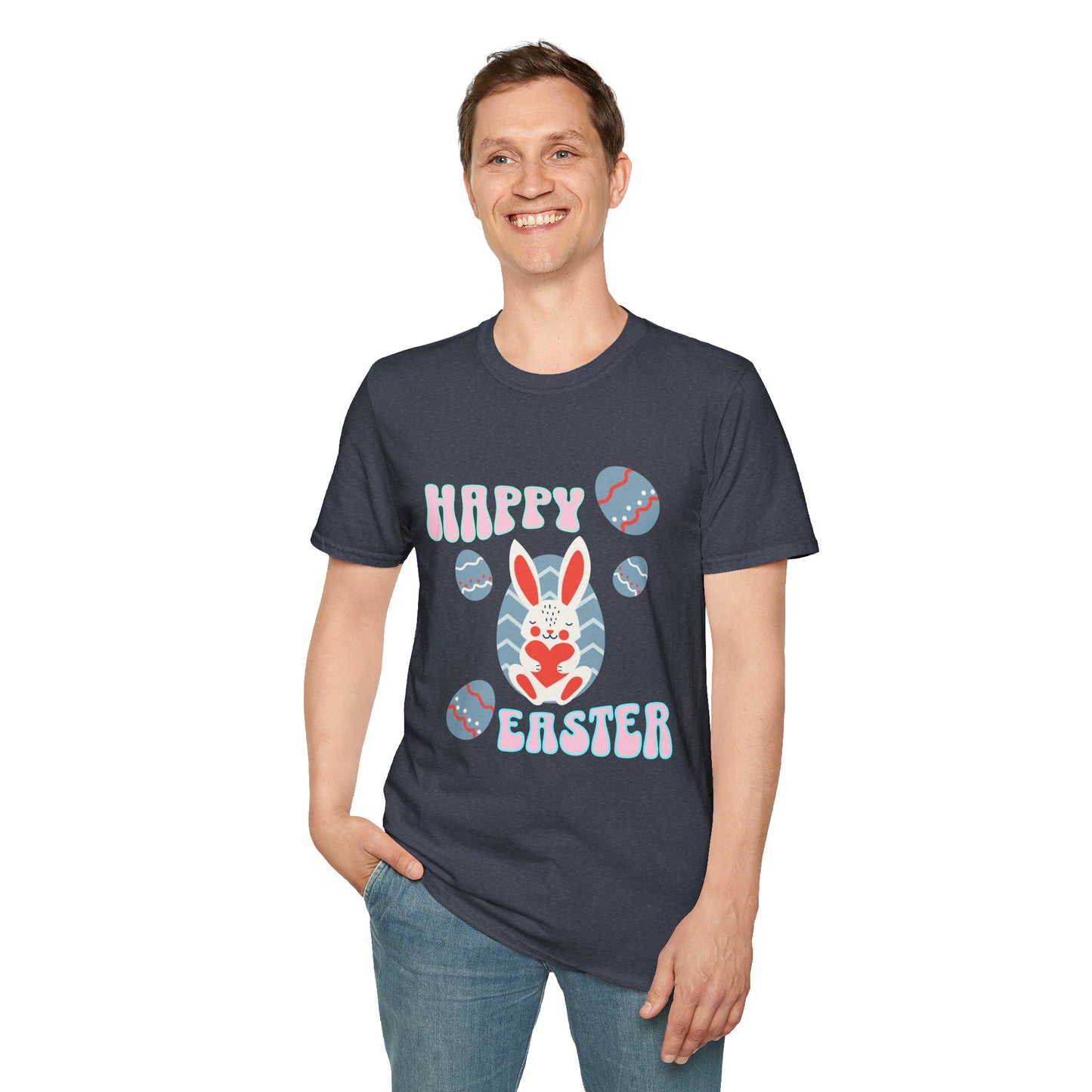 Happy Easter Bunny T-Shirt — Cute Pastel Easter Eggs Design