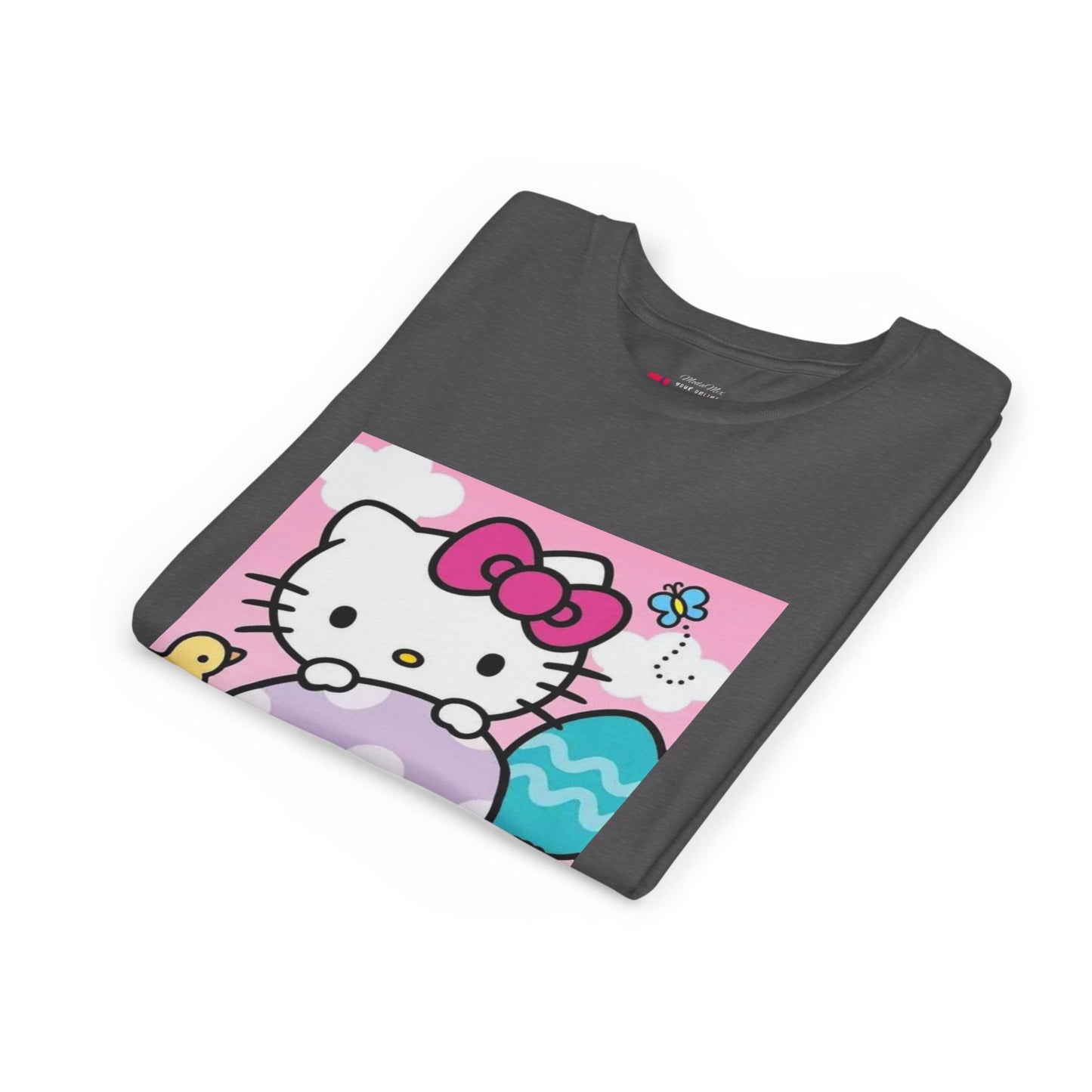 Hello Kitty Easter Youth Tee — Cute Bunny & Eggs Spring Shirt