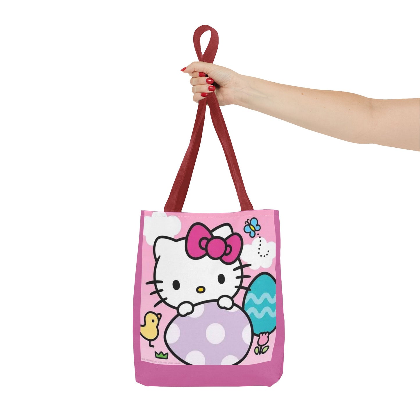 Hello Kitty Easter Tote Bag — Cute Pink Bunny & Egg Spring Shopper