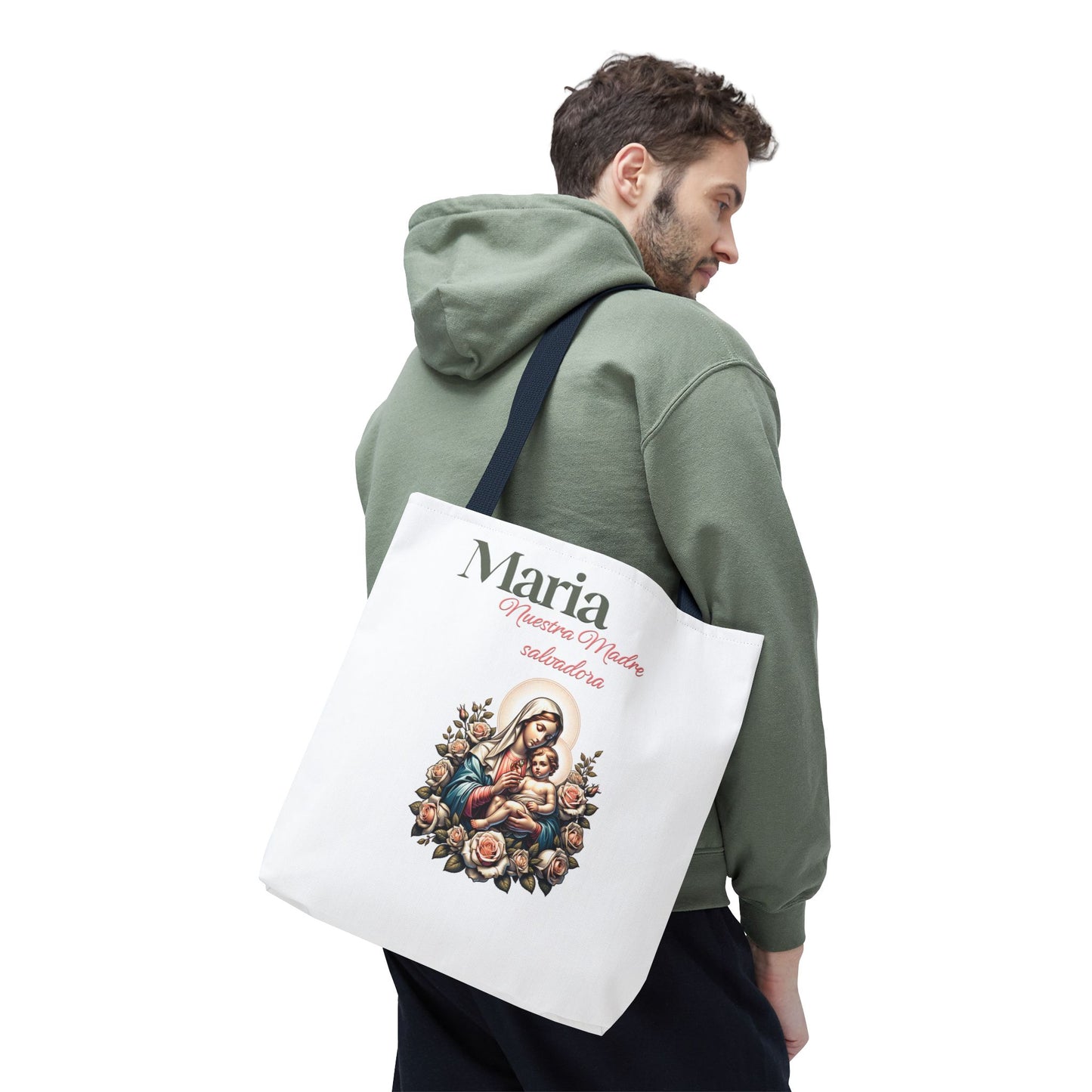 Faith Maria Jesus Tote Bag — Religious Faith All-Over Print Tote