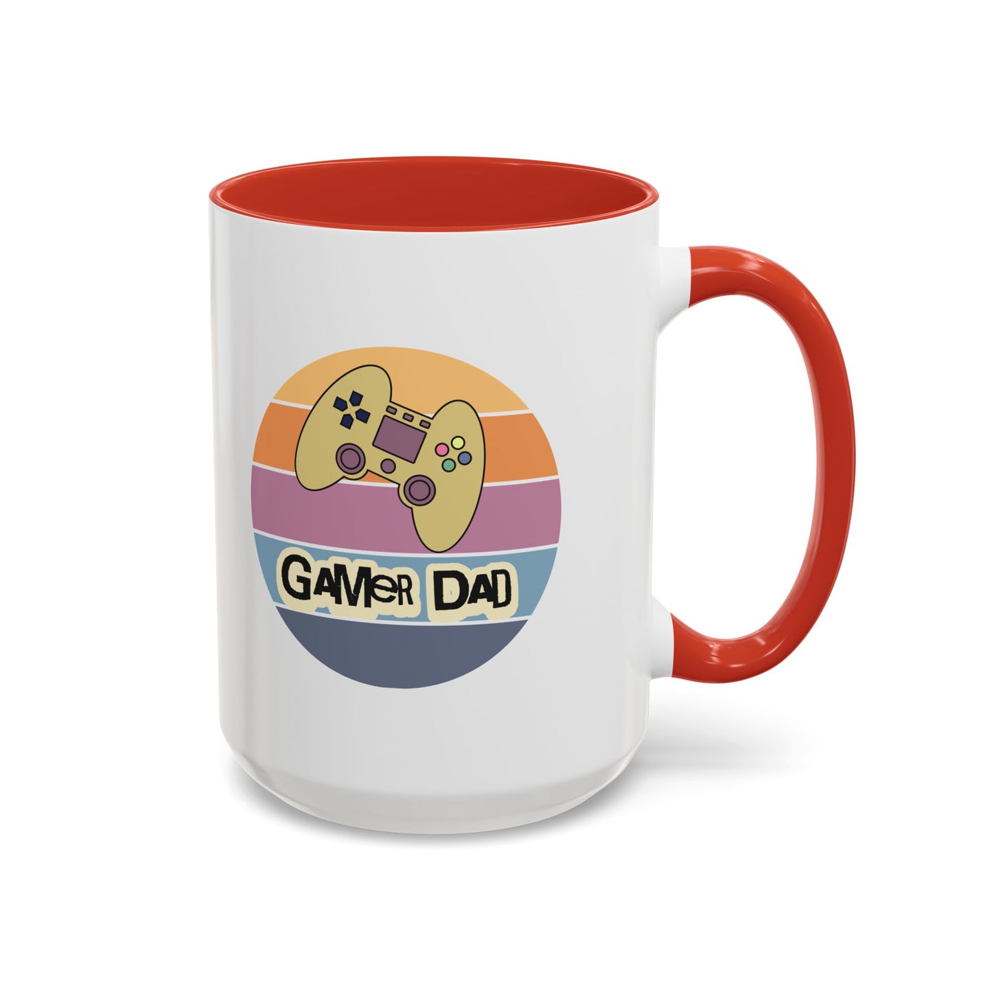Gamer Dad Coffee Mug — Retro Controller Accent Mug (11/15 oz)