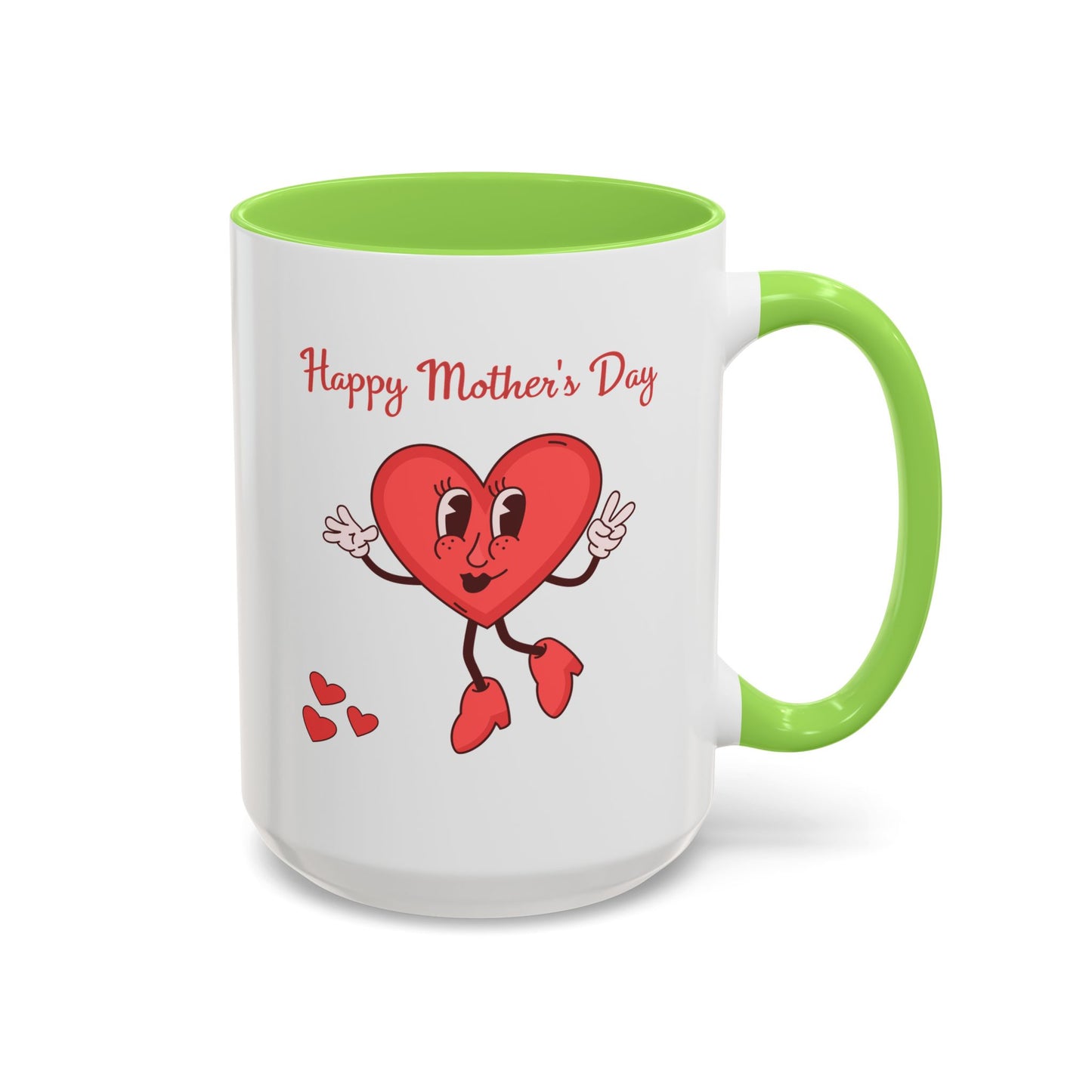 Happy Mother's Day Heart Mug — Cute Retro Heart Mom Coffee Cup (11oz, 15oz)