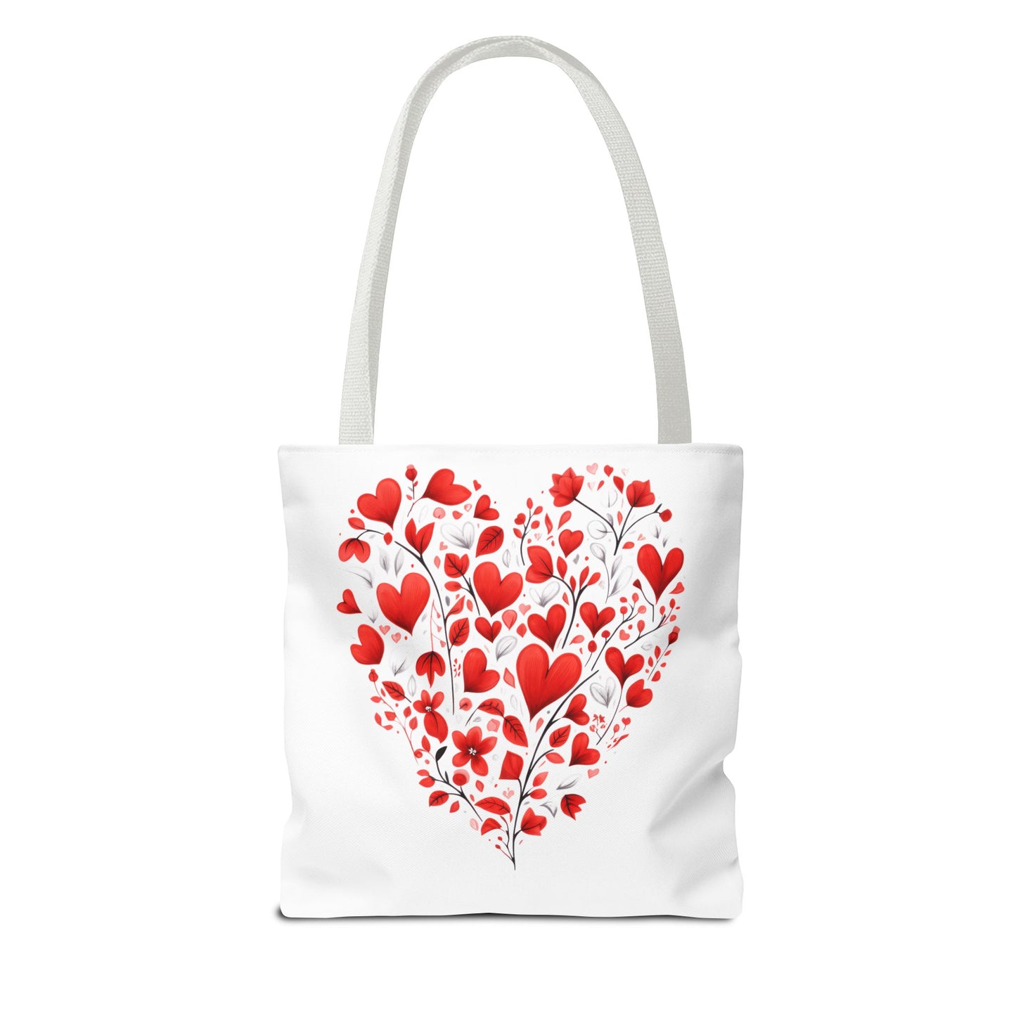 Heart Floral Tote Bag – Romantic Valentine’s Day Canvas Shopper